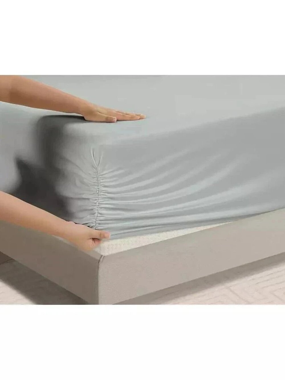SleepRX 300 Thread Count 4-Pc. Sheet Set, Cotton-Bamboo - Lunar Rock - Picture 4 of 7